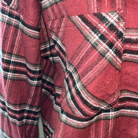 Ci sono plaid collection cropped mustard rust flannel shirt women's size Large - Picture 5 of 9